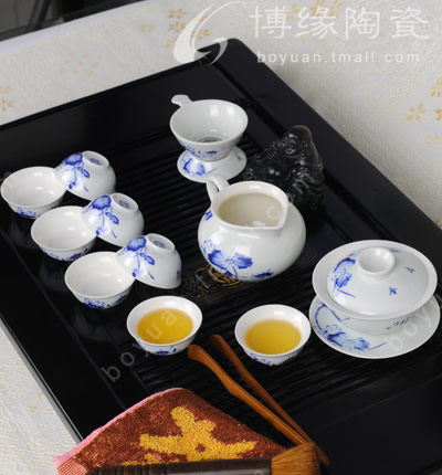 荷塘春色12件茶具