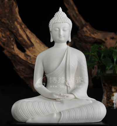 釋迦摩尼陶瓷佛像德化白瓷工藝品擺件福建省工藝美術師林建平
