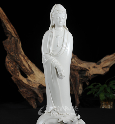 滴水觀音德化白瓷陶瓷觀世音家居風水鎮宅擺設工藝品