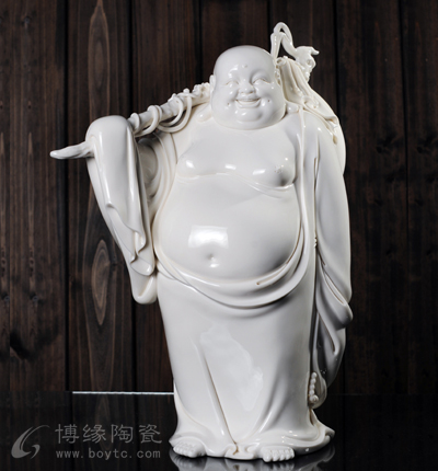 滿載而歸家居鎮宅人物擺件手工雕塑陶瓷禮品佛教用品福建省工藝美術大師—鄭志德