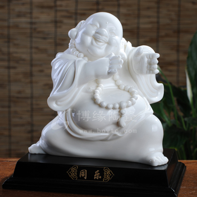 同樂(lè)陶瓷彌勒佛家居裝飾工藝禮品過(guò)節(jié)喜慶禮品客廳電視柜辦公室裝飾擺件拍胸舞
