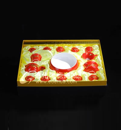 17頭紅金龍工夫茶具
