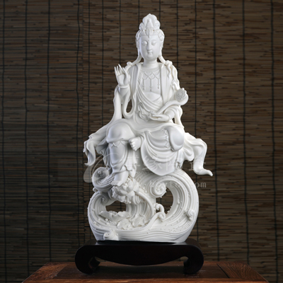 坐蓮如意觀音供奉陶瓷陶瓷佛像家居工藝裝飾品高檔禮品佛像佛教用品