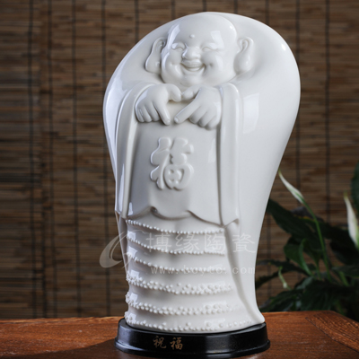 祝福陶瓷彌勒佛家居裝飾工藝禮品過節(jié)喜慶禮品客廳電視柜玄關(guān)辦公室裝飾擺件