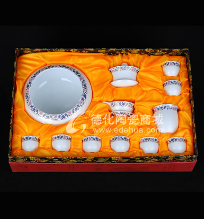 蘭藤花小茶洗13入/德化陶瓷/陶瓷茶具/商務禮品