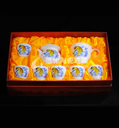 8頭氣吞山河新宜龍茶具/德化陶瓷/普洱花茶茶具/商務(wù)禮品