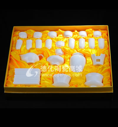 30頭象牙白茶具/德化陶瓷/功夫茶具/商務(wù)禮品