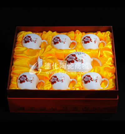 7頭亞光富貴將弓茶具/德化陶瓷/普洱花茶茶具/商務禮品