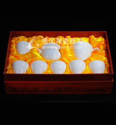 象牙白8頭新宜龍茶具/德化陶瓷/普洱花茶茶具/商務(wù)禮品