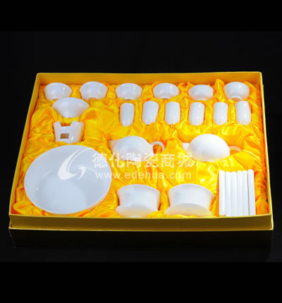 25頭象牙白茶具/德化陶瓷/功夫茶具/商務(wù)禮品
