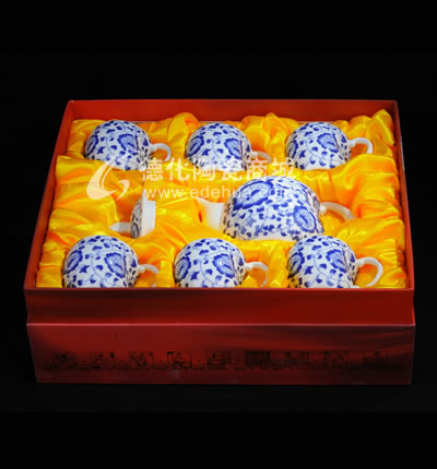 7頭青花將弓茶具/德化陶瓷/普洱花茶茶具/商務(wù)禮品