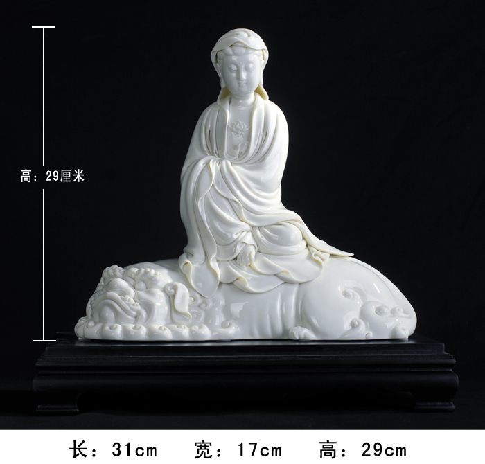 華嚴(yán)三圣德化白瓷傳統(tǒng)文殊菩薩家居佛堂風(fēng)水供奉工藝品擺件