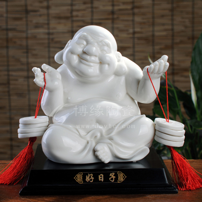 好日子01德化白瓷人物雕塑家居辦公店鋪商務禮品招財工藝擺件