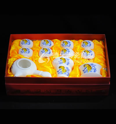 12頭氣吞山河富貴茶具/德化陶瓷/功夫茶具/商務禮品