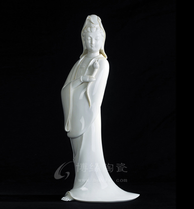 持蓮觀音德化白瓷德化陶瓷陶瓷人物陶瓷藝術(shù)品陶瓷工藝品林建平
