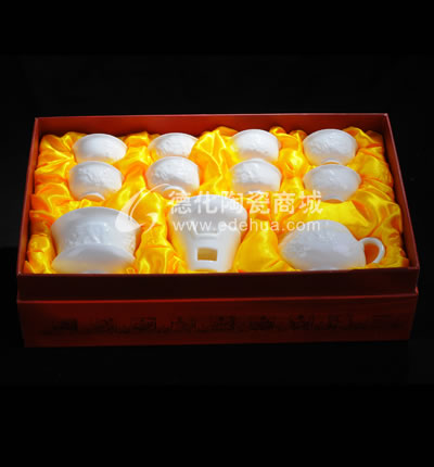 12頭浮雕老虎茶具/德化陶瓷/功夫茶具/商務禮品