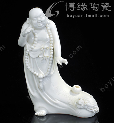 一團和氣笑佛德化白瓷小號彌勒佛家居辦公送禮風水招財工藝擺件