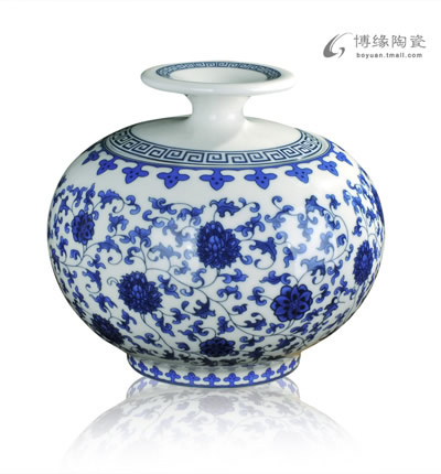 博緣陶瓷茶葉罐茶具茶道用品天地方圓青花滿彩茶葉罐