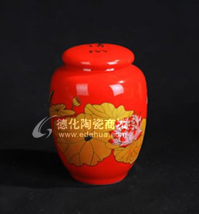 紅金蓮茶葉罐