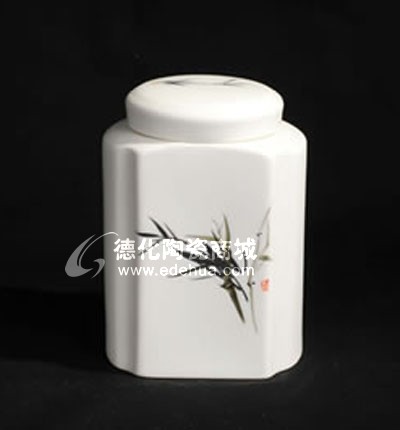 手繪黑竹茶葉罐