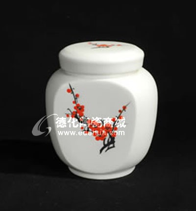 手繪梅花茶葉罐