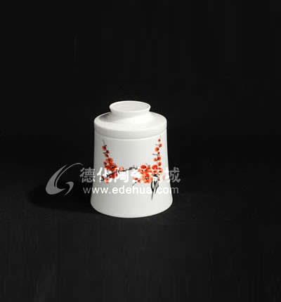手繪梅花茶葉罐