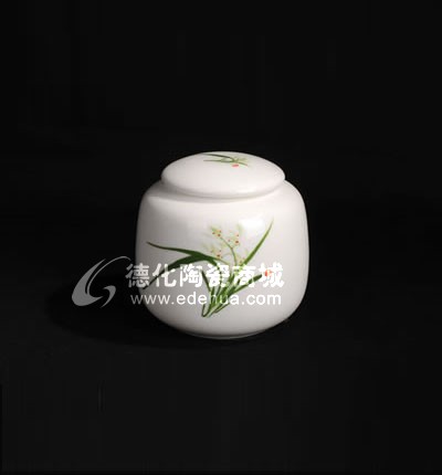 手繪蘭花茶葉罐