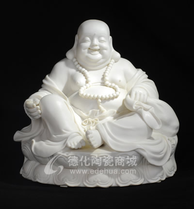 坐古蓮彌勒佛/德化陶瓷/陶瓷彌勒佛/宗教禮品