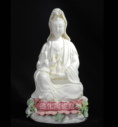 坐蓮觀音/德化陶瓷/陶瓷觀音/宗教禮品