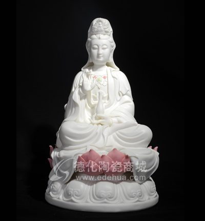 觀音坐蓮/德化陶瓷/陶瓷觀音/宗教禮品