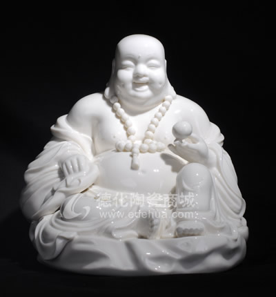 10寸坐石彌勒佛/德化陶瓷/陶瓷彌勒/宗教禮品