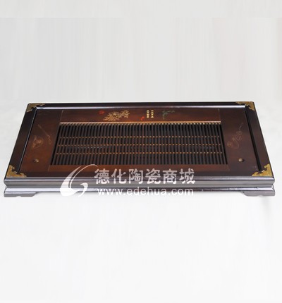 花開富貴木制茶盤/高檔茶盤/茶具套裝/木制茶具