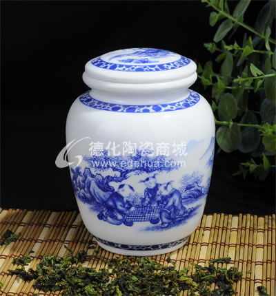 蘭童子純真茶葉罐/德化陶瓷/茶葉罐/茶具