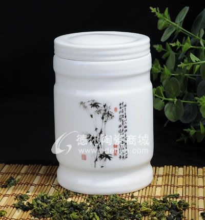 黑竹直筒茶葉罐/德化陶瓷/茶葉罐/茶具