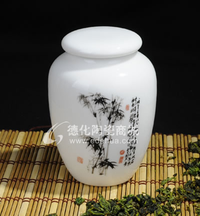 黑竹純真茶葉罐/德化陶瓷/茶葉罐/茶具