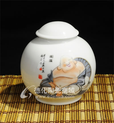 羅漢天翁茶葉罐/德化陶瓷/茶葉罐/茶具
