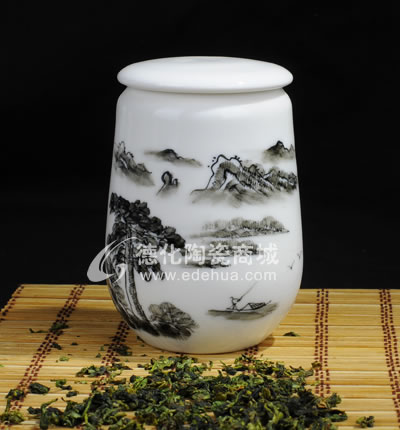 黑山水1#茶葉罐/德化陶瓷/茶葉罐/茶具