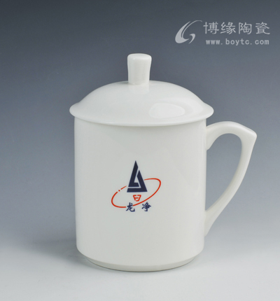 高級象牙白辦公室會議陶瓷杯酒店陶瓷杯訂彩杯子