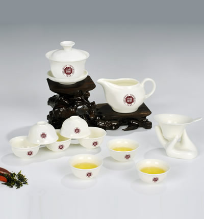 12頭功夫茶具,深圳大學校慶茶具禮品,映日荷花茶具,促銷禮品茶具,廣告印logo茶具