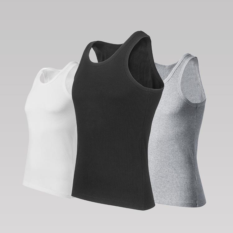 罗纹弹力男士背心美国棉花