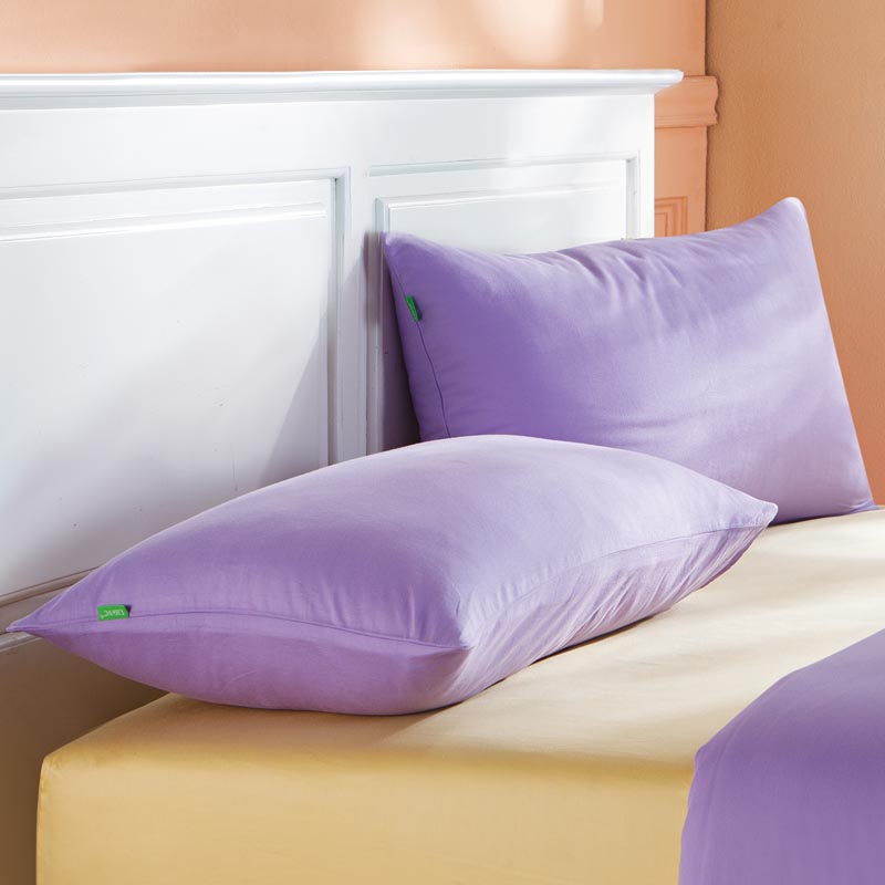 随心配纯棉枕套2只装-淡紫