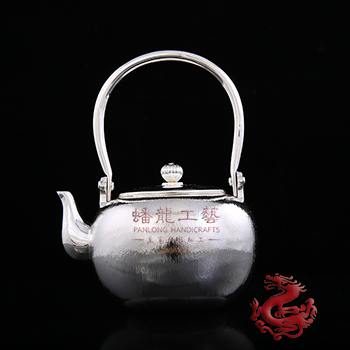 樹皮紋玉露銀壺(小)