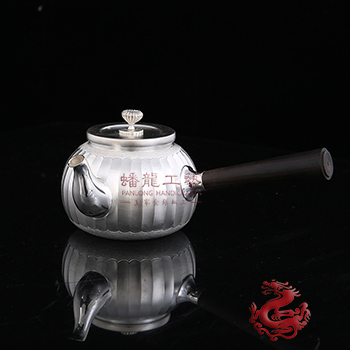 菱花木柄泡茶壺(有網)