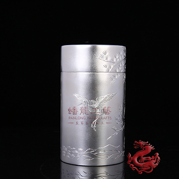 松鶴延年茶葉筒(戧鏨)