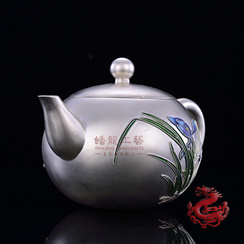 蝶戀花花絲琺瑯泡茶壺