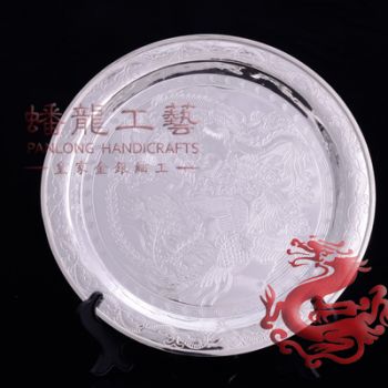 龍鳳牡丹盤