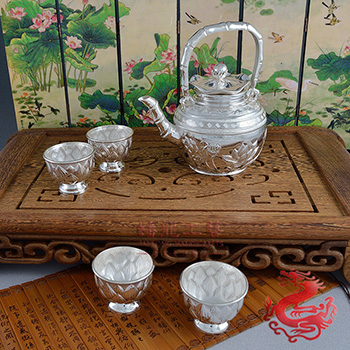 荷花提梁茶具