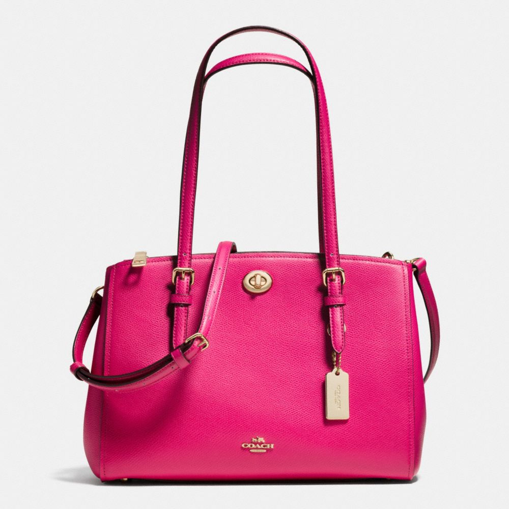 十字紋皮革旋鎖CARRYALL29手提包