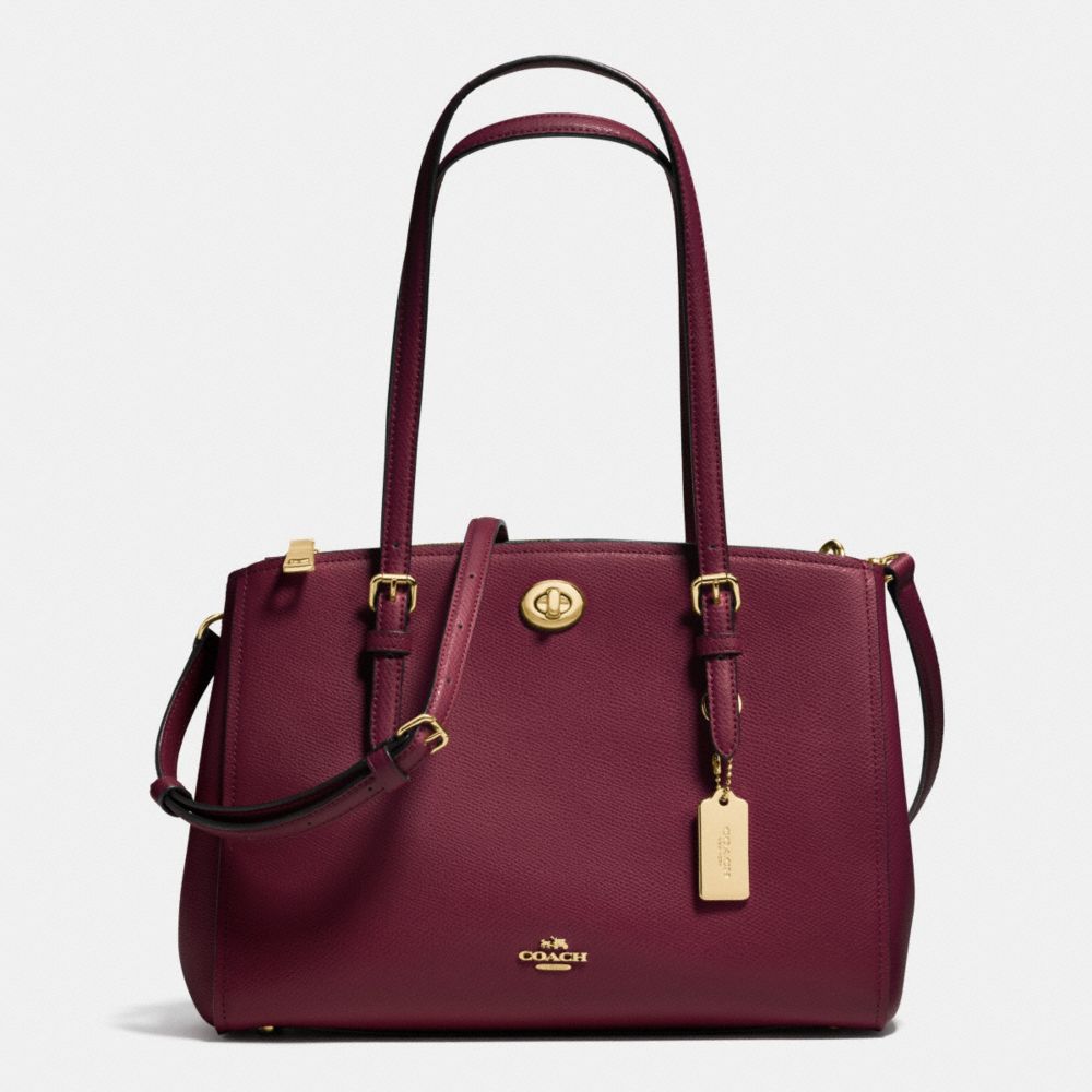 十字紋皮革旋鎖CARRYALL29手提包