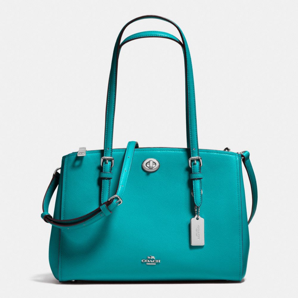 十字紋皮革旋鎖CARRYALL29手提包